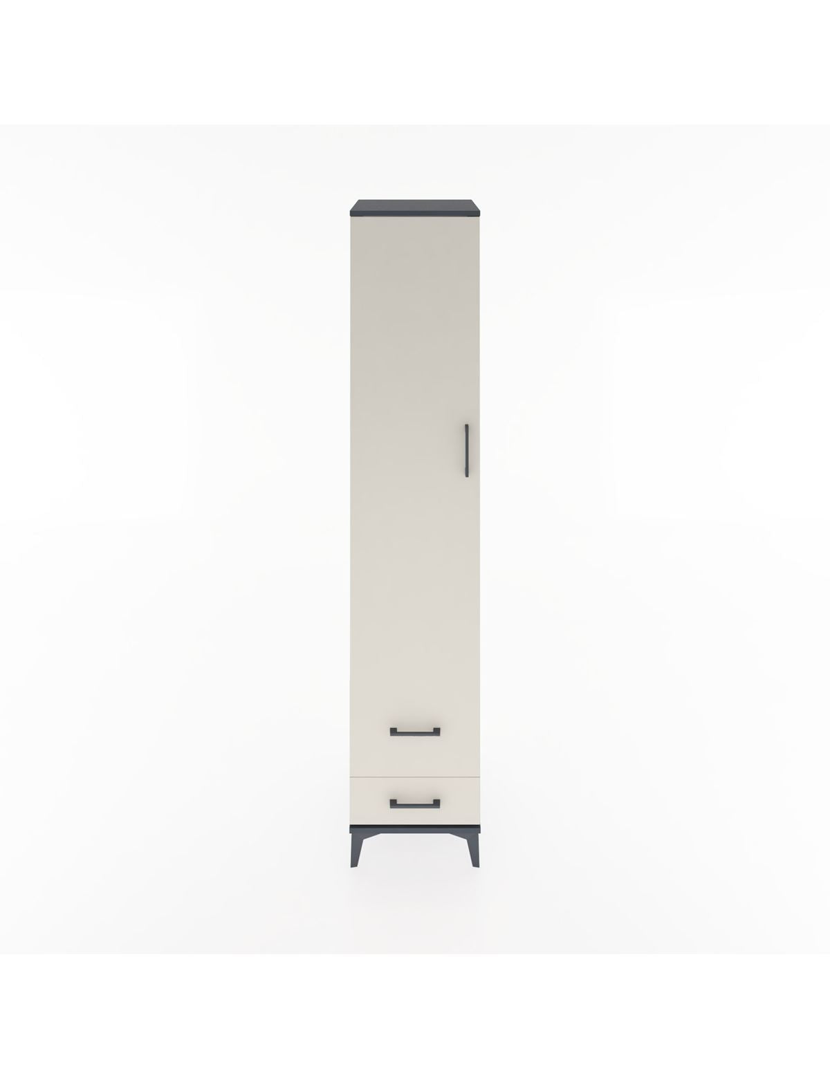 Hyperion Dolap 5 Raflı 2 Çekmeceli Tek Kapaklı 44x44x221 Antrasit-Aytaşı