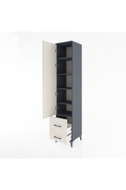 Hyperion Dolap 5 Raflı 2 Çekmeceli Tek Kapaklı 44x44x221 Antrasit-Aytaşı