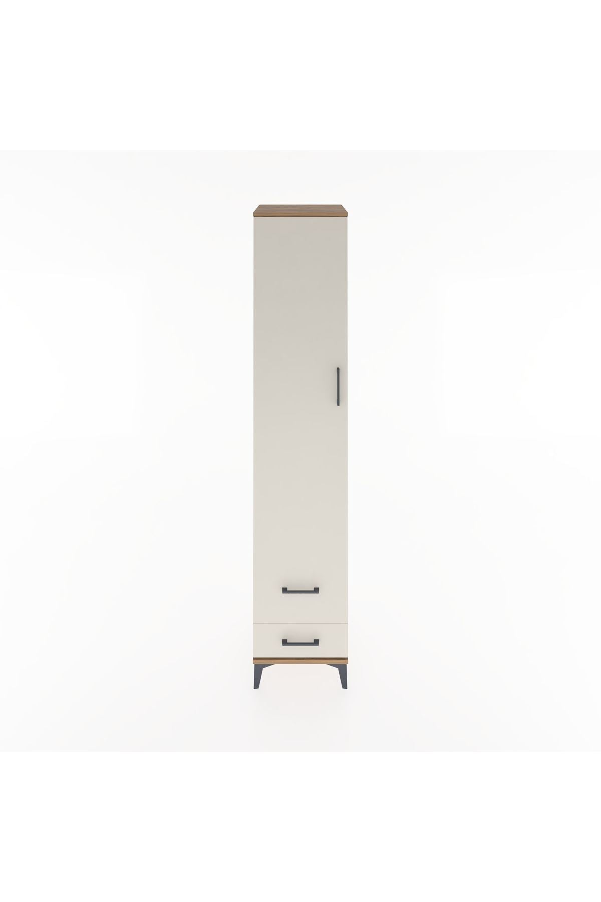 Hyperion Dolap 5 Raflı 2 Çekmeceli Tek Kapaklı 44x44x221 Çam-Aytaşı