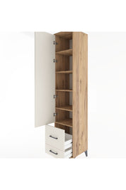 Hyperion Dolap 5 Raflı 2 Çekmeceli Tek Kapaklı 44x44x221 Çam-Aytaşı