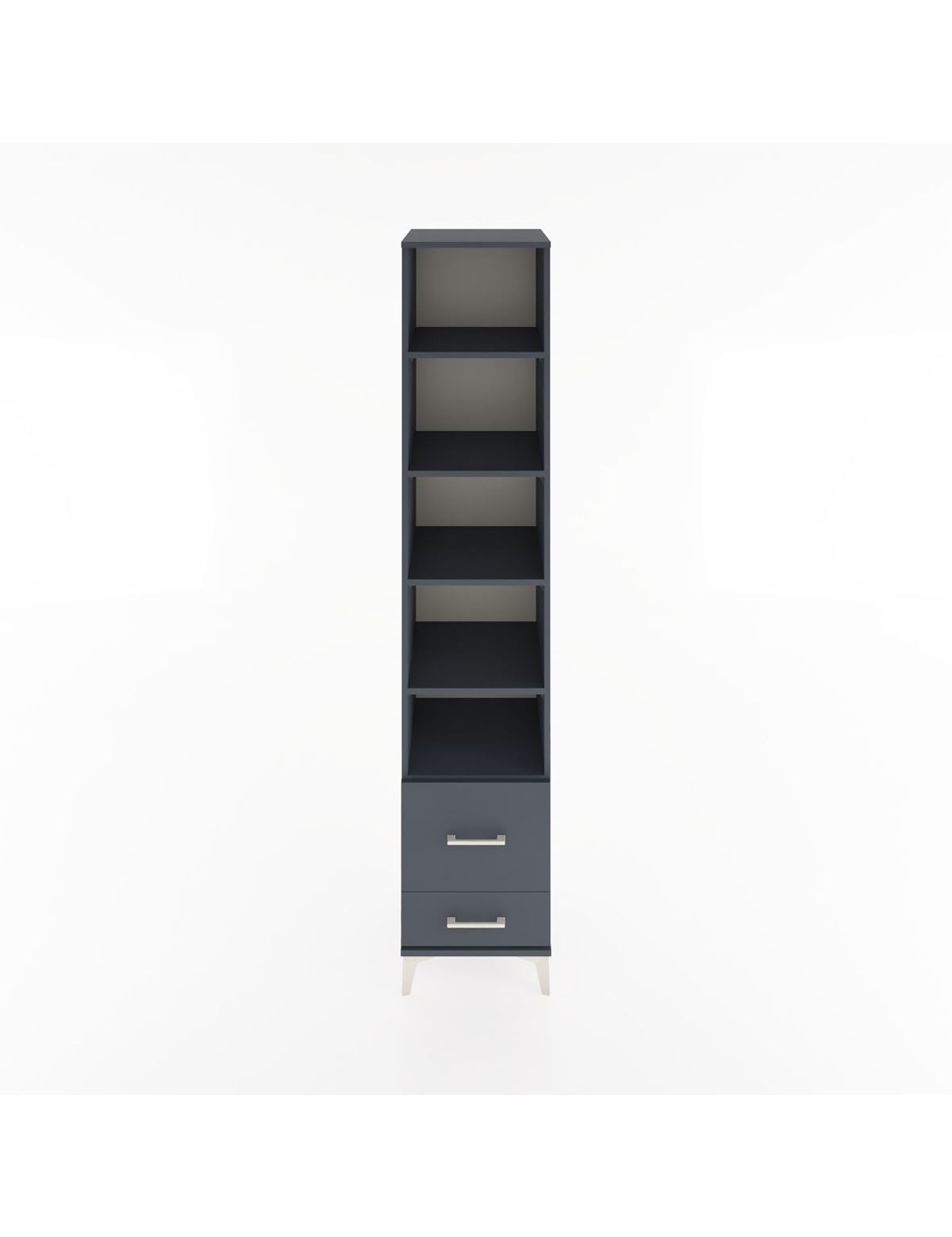 Hyperion Dolap 5 Raflı 2 Çekmeceli 44x44x221 Antrasit-Antrasit