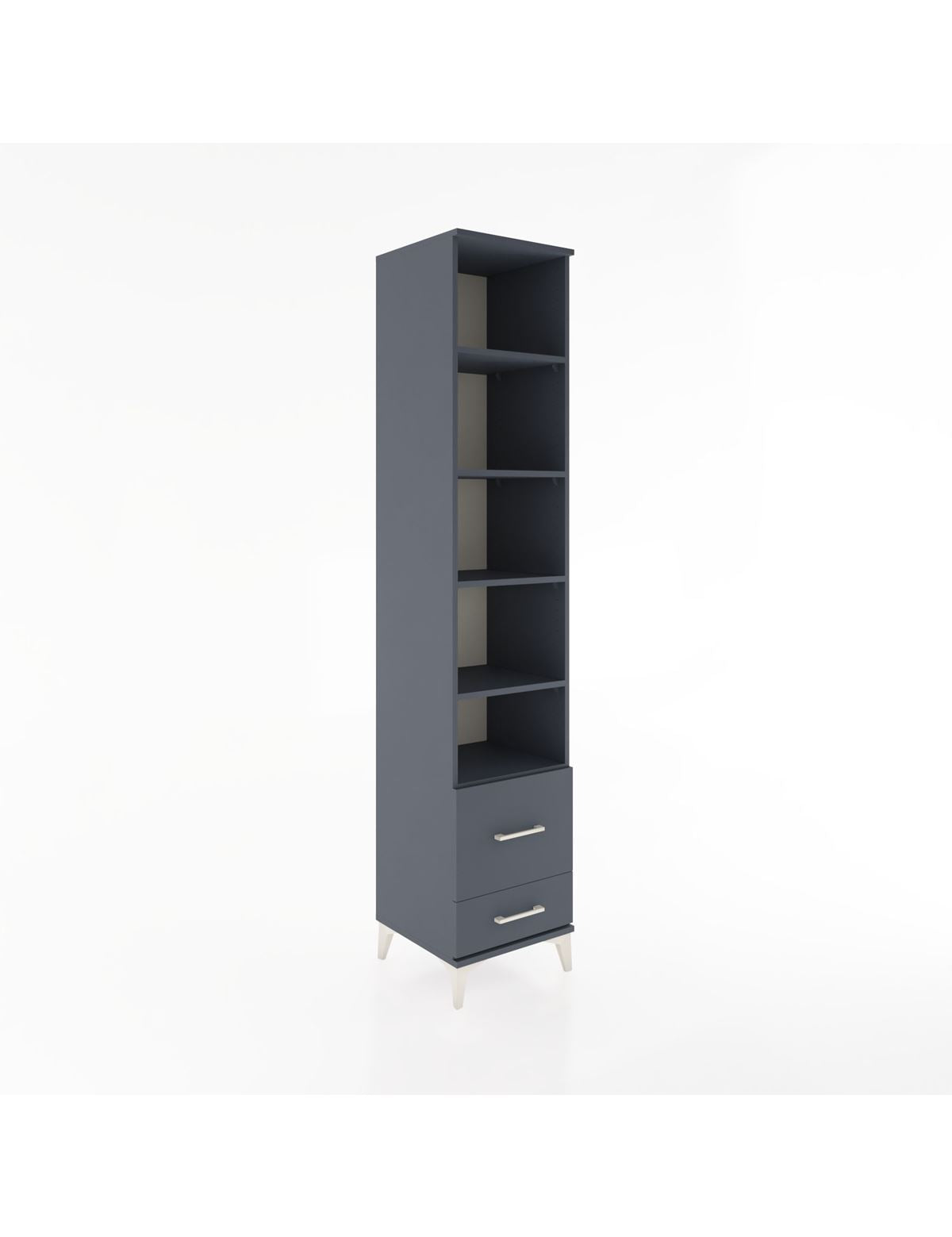 Hyperion Dolap 5 Raflı 2 Çekmeceli 44x44x221 Antrasit-Antrasit