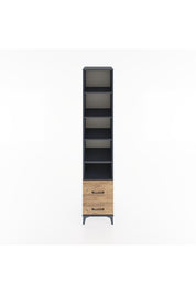 Hyperion Dolap 5 Raflı 2 Çekmeceli 44x44x221 Antrasit-Çam