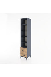 Hyperion Dolap 5 Raflı 2 Çekmeceli 44x44x221 Antrasit-Çam