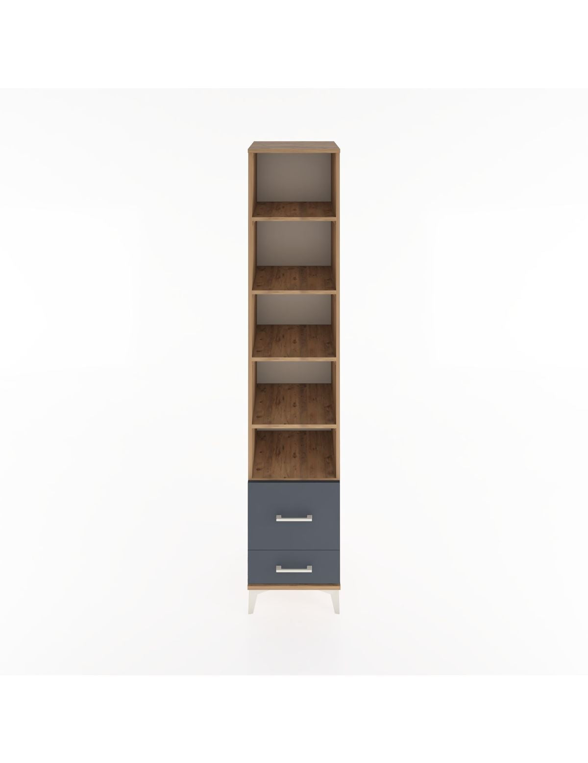 Hyperion Dolap 5 Raflı 2 Çekmeceli 44x44x221 Çam-Antrasit