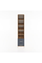 Hyperion Dolap 5 Raflı 2 Çekmeceli 44x44x221 Çam-Antrasit