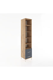 Hyperion Dolap 5 Raflı 2 Çekmeceli 44x44x221 Çam-Antrasit