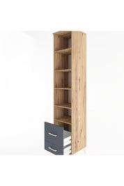 Hyperion Dolap 5 Raflı 2 Çekmeceli 44x44x221 Çam-Antrasit