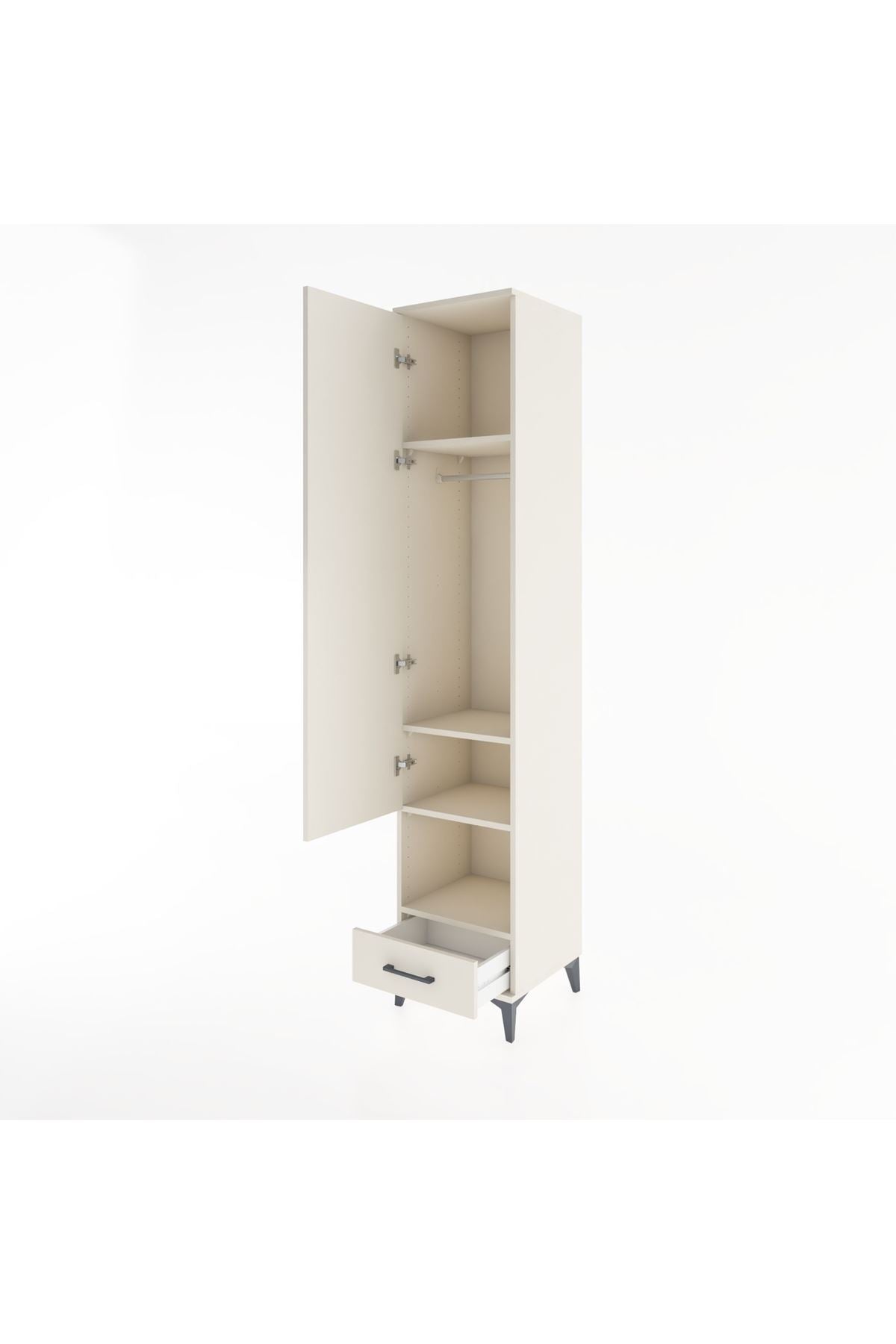 Hyperion Dolap 4 Raflı Tek Çekmeceli Tek Askılı 44x44x221 Aytaşı-Aytaşı