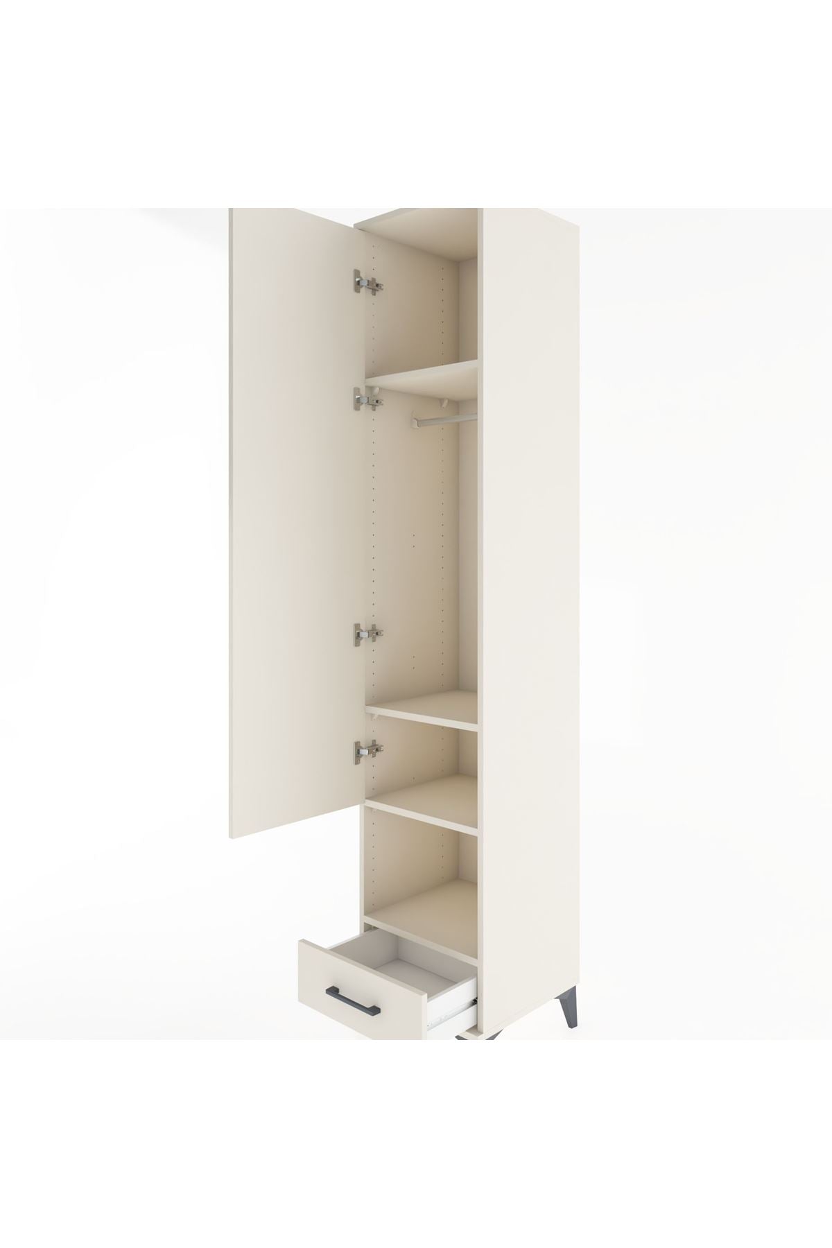 Hyperion Dolap 4 Raflı Tek Çekmeceli Tek Askılı 44x44x221 Aytaşı-Aytaşı