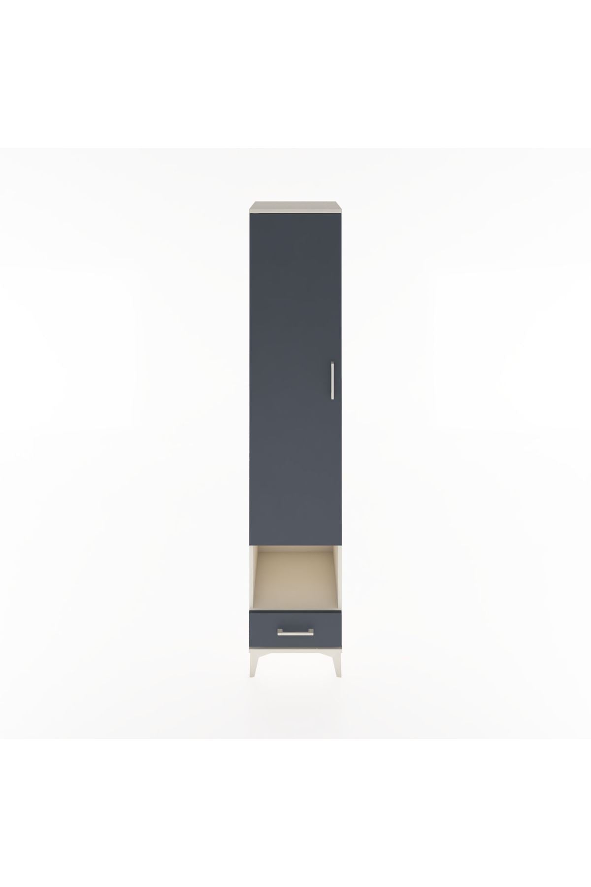 Hyperion Dolap 4 Raflı Tek Çekmeceli Tek Askılı 44x44x221 Aytaşı-Antrasit