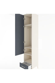 Hyperion Dolap 4 Raflı Tek Çekmeceli Tek Askılı 44x44x221 Aytaşı-Antrasit