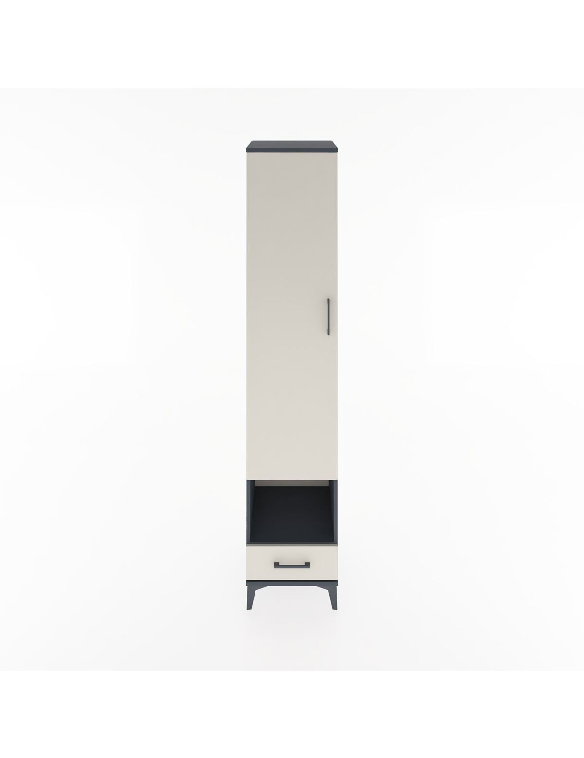 Hyperion Dolap 4 Raflı Tek Çekmeceli Tek Askılı 44x44x221 Antrasit-Aytaşı