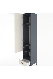 Hyperion Dolap 4 Raflı Tek Çekmeceli Tek Askılı 44x44x221 Antrasit-Aytaşı