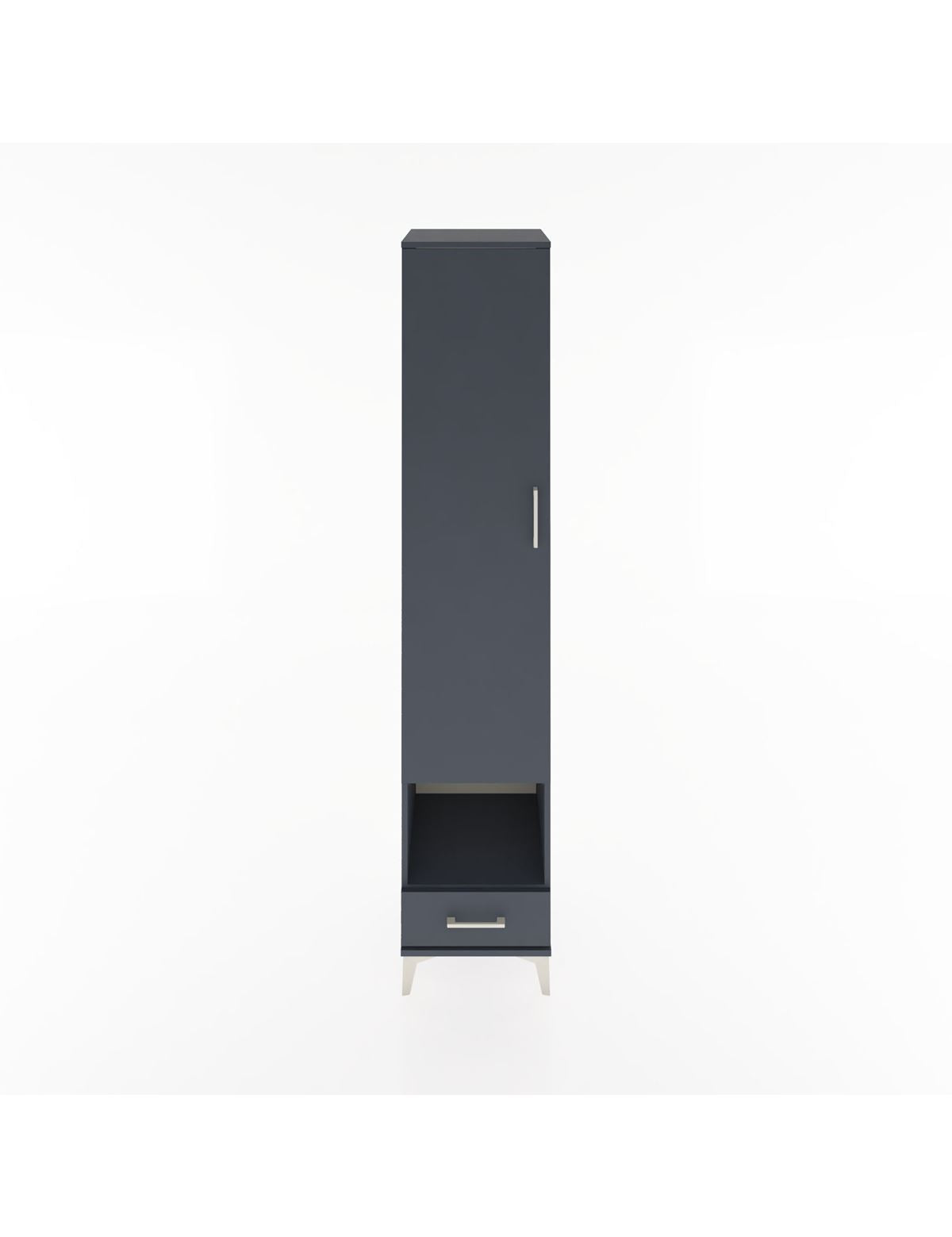 Hyperion Dolap 4 Raflı Tek Çekmeceli Tek Askılı 44x44x221 Antrasit-Antrasit