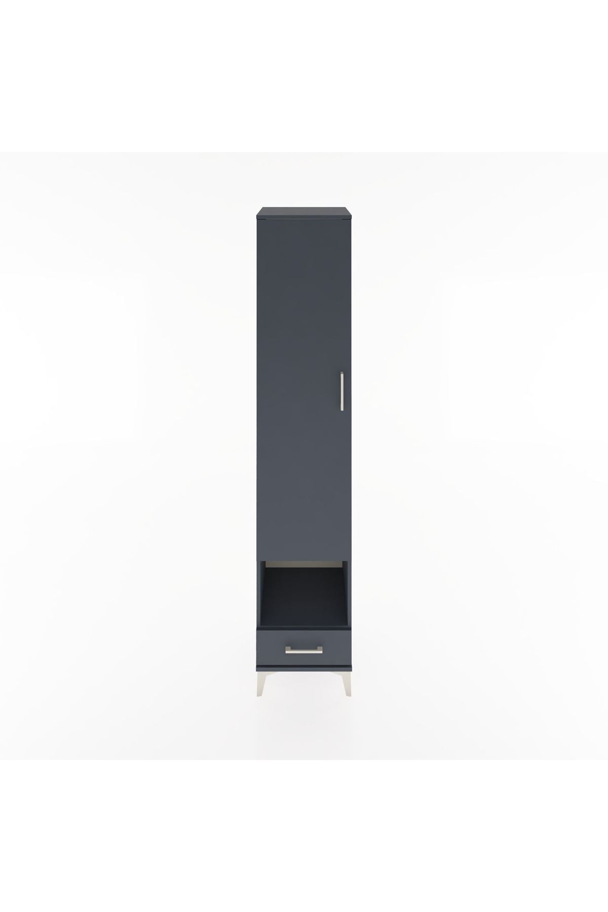 Hyperion Dolap 4 Raflı Tek Çekmeceli Tek Askılı 44x44x221 Antrasit-Antrasit