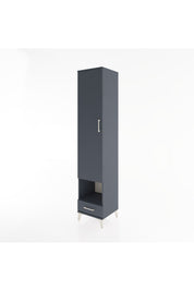 Hyperion Dolap 4 Raflı Tek Çekmeceli Tek Askılı 44x44x221 Antrasit-Antrasit