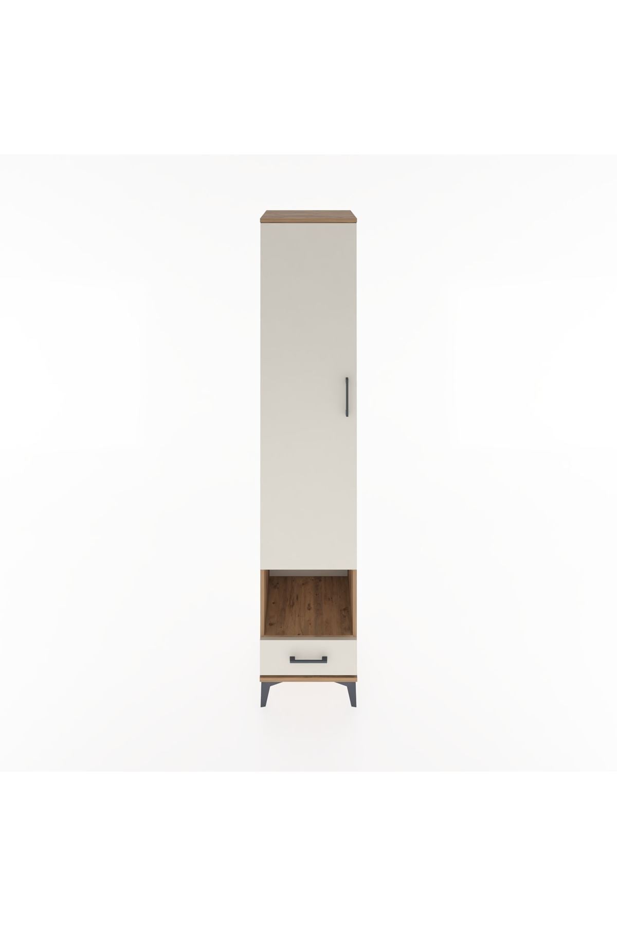 Hyperion Dolap 4 Raflı Tek Çekmeceli Tek Askılı 44x44x221 Çam-Aytaşı