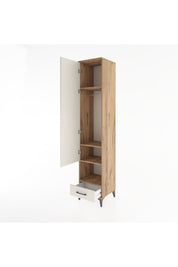 Hyperion Dolap 4 Raflı Tek Çekmeceli Tek Askılı 44x44x221 Çam-Aytaşı