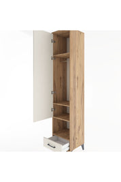 Hyperion Dolap 4 Raflı Tek Çekmeceli Tek Askılı 44x44x221 Çam-Aytaşı