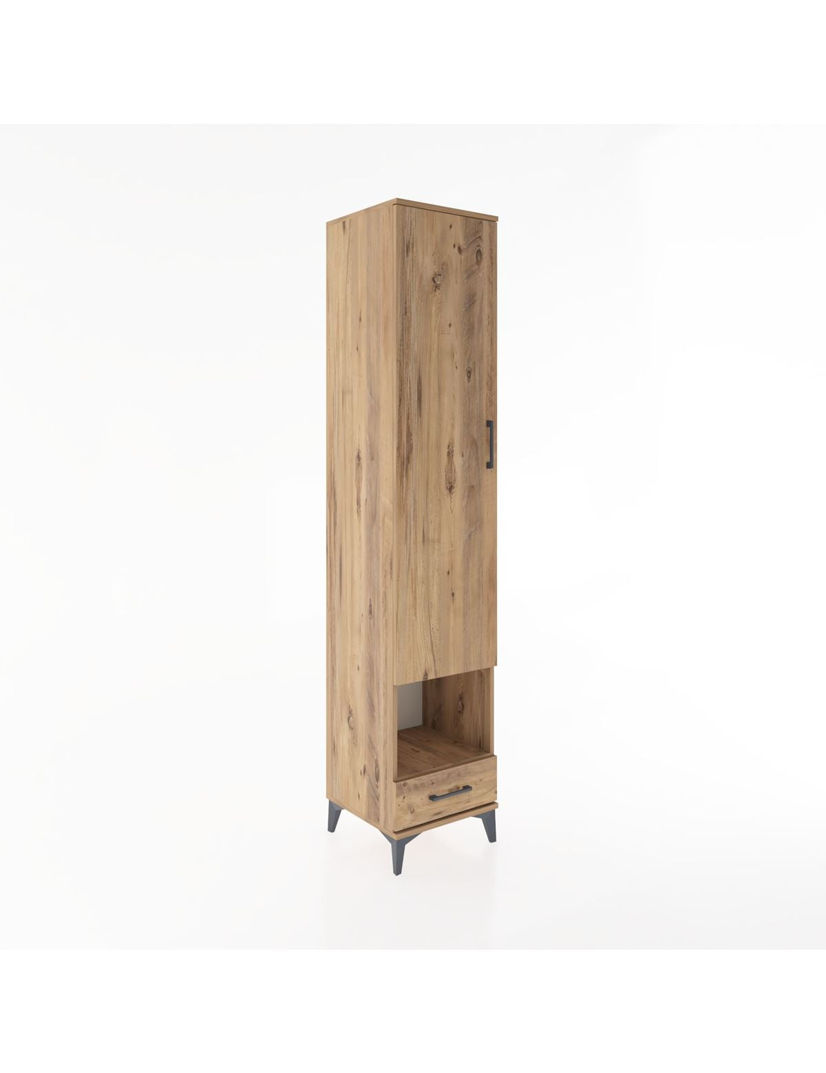 Hyperion Dolap 4 Raflı Tek Çekmeceli Tek Askılı 44x44x221 Çam-Çam