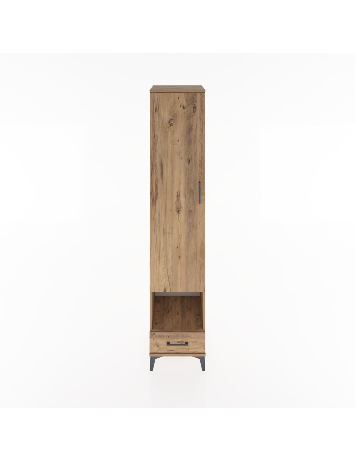 Hyperion Dolap 4 Raflı Tek Çekmeceli Tek Askılı 44x44x221 Çam-Çam