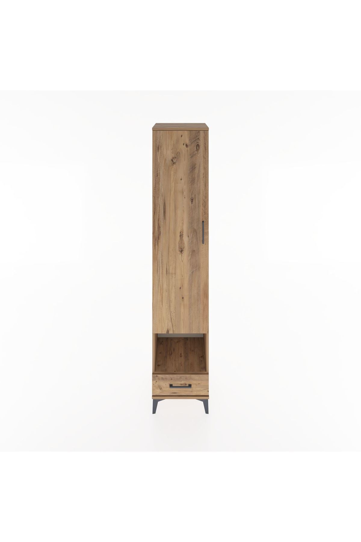 Hyperion Dolap 4 Raflı Tek Çekmeceli Tek Askılı 44x44x221 Çam-Çam