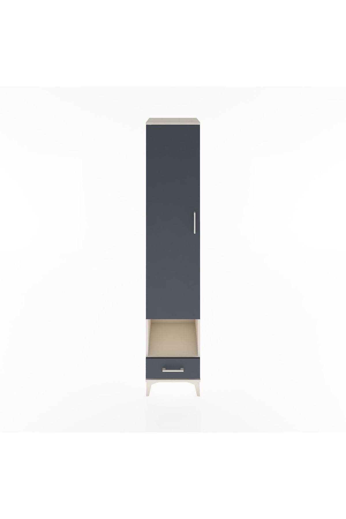 Hyperion Dolap 6 Raflı Tek Çekmeceli Tek Kapaklı 44x44x221 Aytaşı-Antrasit