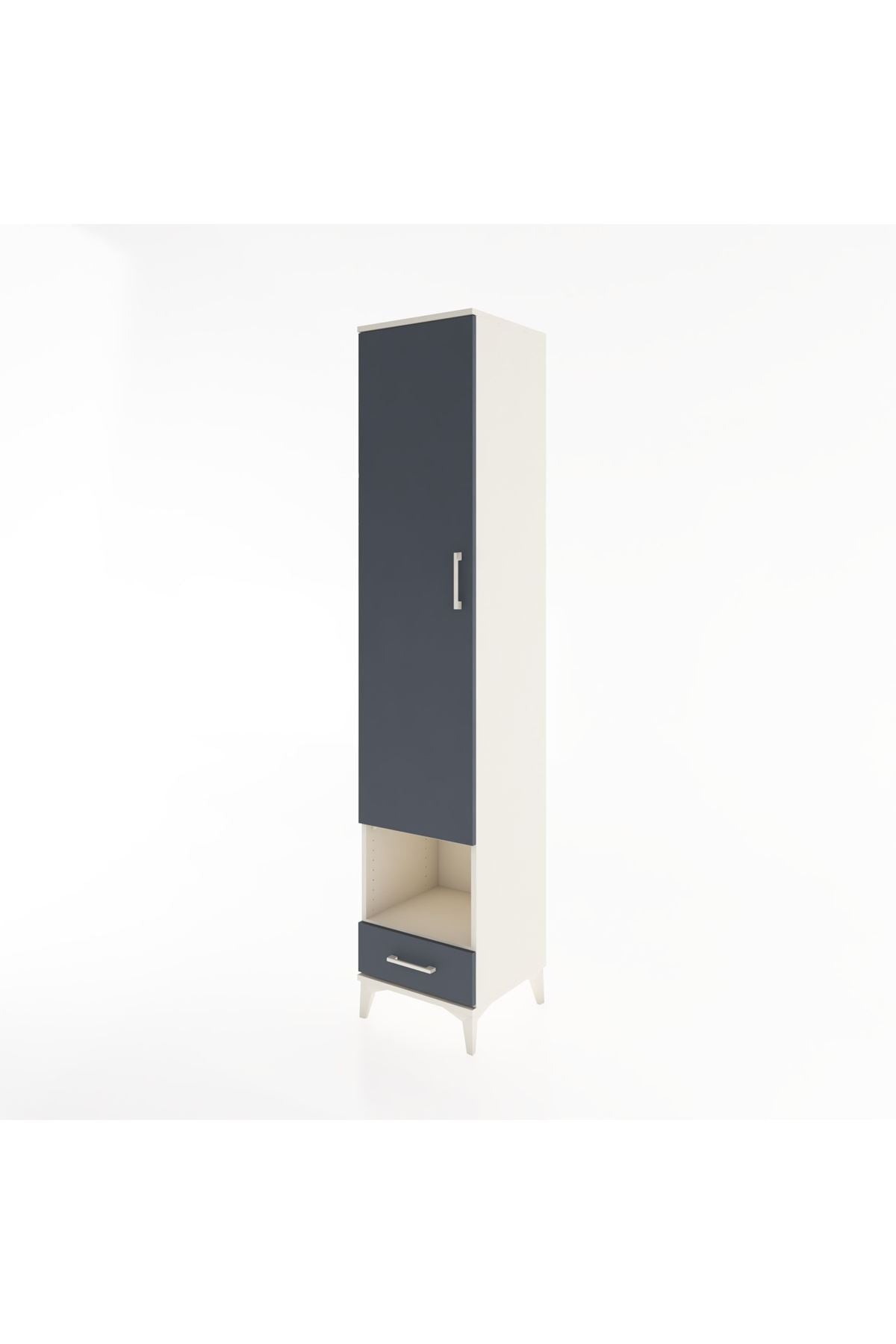 Hyperion Dolap 6 Raflı Tek Çekmeceli Tek Kapaklı 44x44x221 Aytaşı-Antrasit