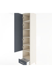 Hyperion Dolap 6 Raflı Tek Çekmeceli Tek Kapaklı 44x44x221 Aytaşı-Antrasit