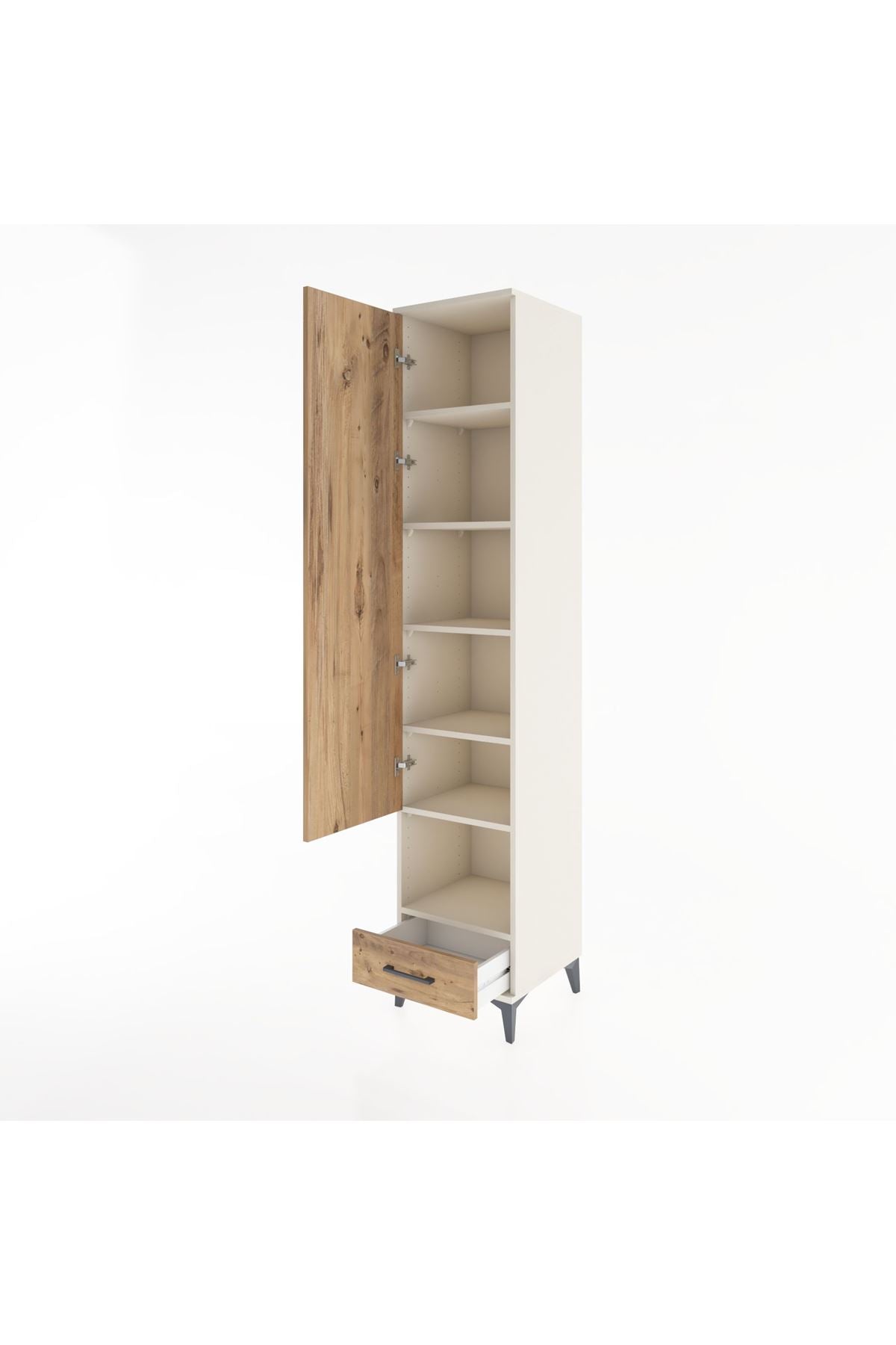 Hyperion Dolap 6 Raflı Tek Çekmeceli Tek Kapaklı 44x44x221 Aytaşı-Çam