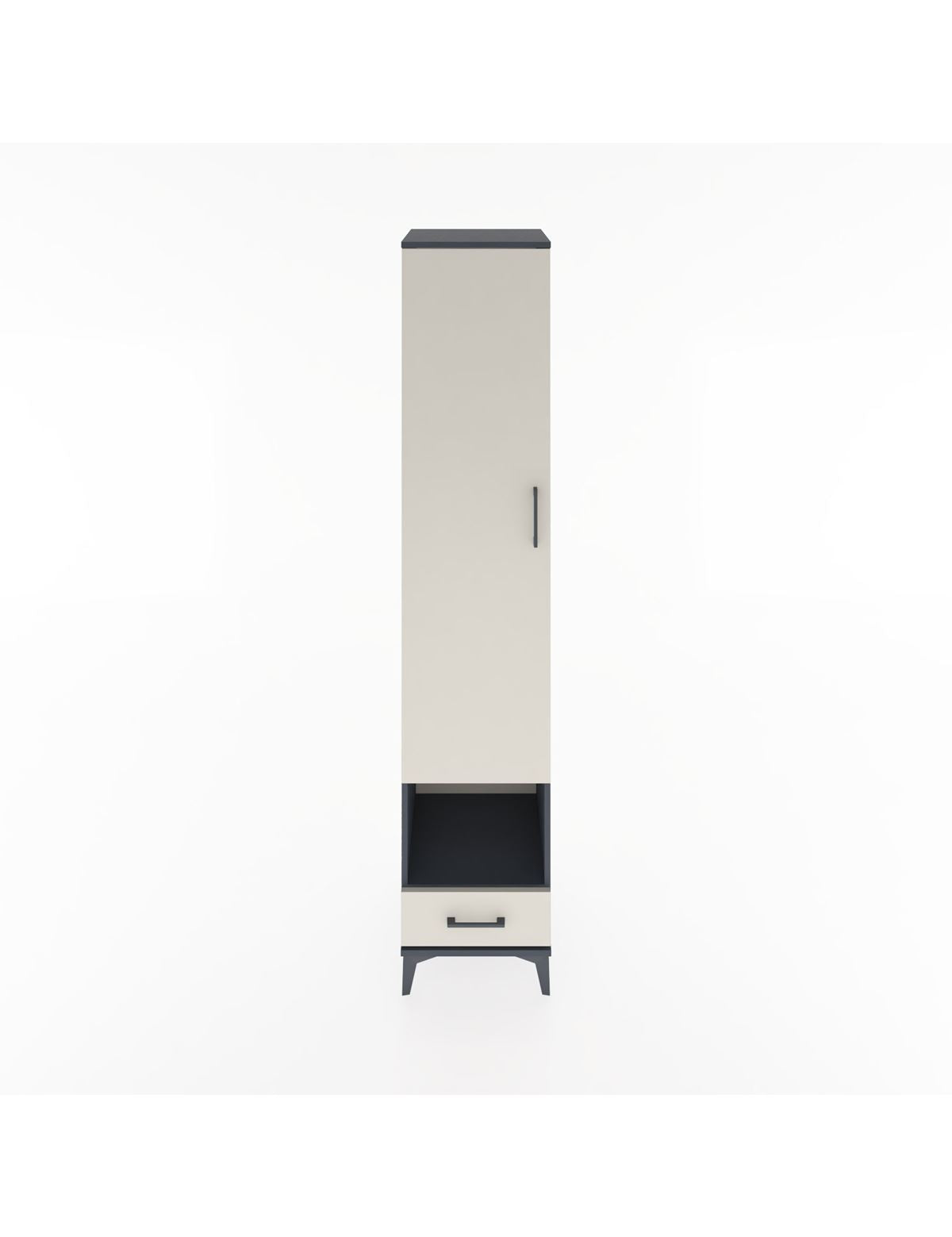 Hyperion Dolap 6 Raflı Tek Çekmeceli Tek Kapaklı 44x44x221 Antrasit-Aytaşı