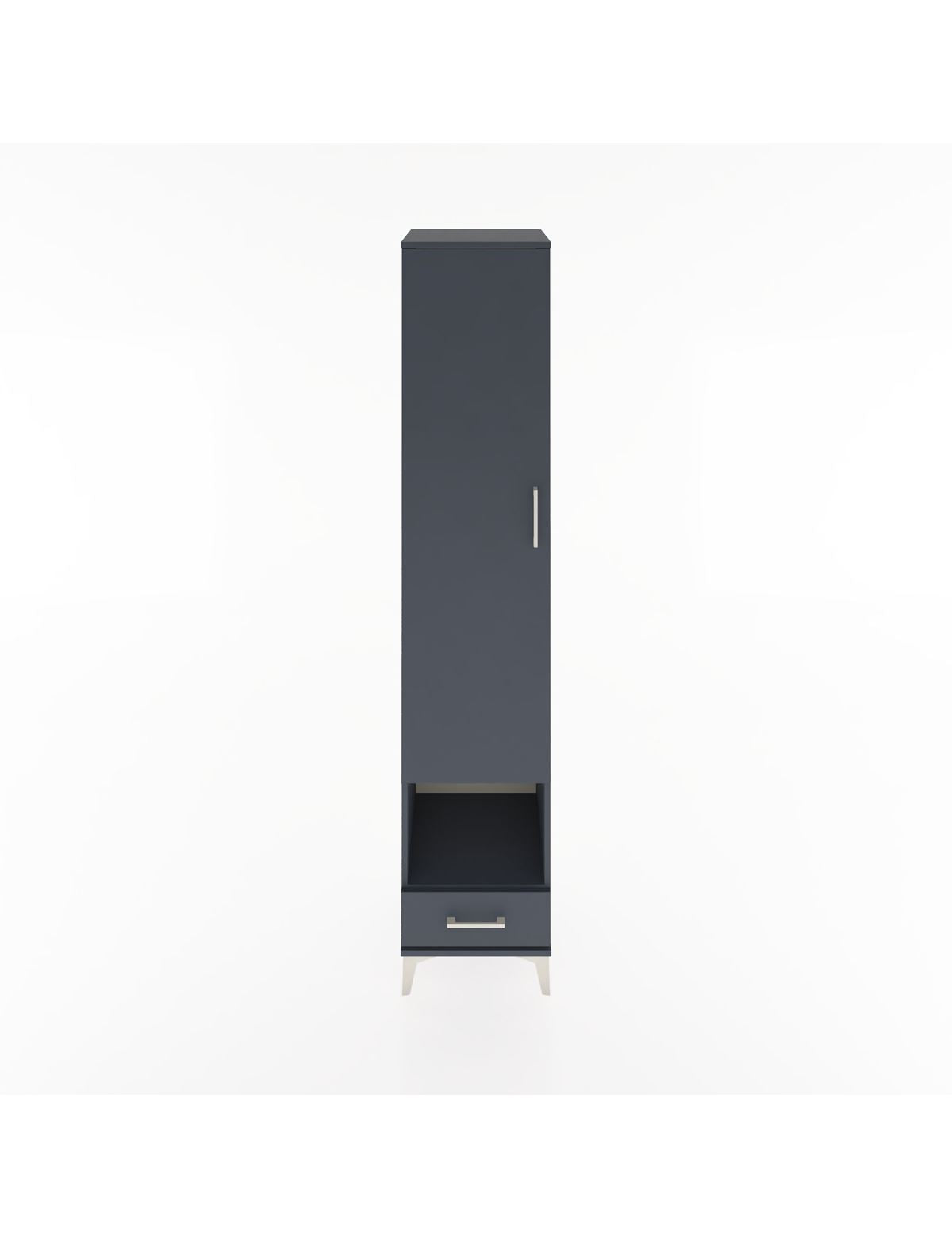 Hyperion Dolap 6 Raflı Tek Çekmeceli Tek Kapaklı 44x44x221 Antrasit-Antrasit