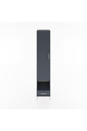 Hyperion Dolap 6 Raflı Tek Çekmeceli Tek Kapaklı 44x44x221 Antrasit-Antrasit