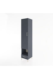 Hyperion Dolap 6 Raflı Tek Çekmeceli Tek Kapaklı 44x44x221 Antrasit-Antrasit