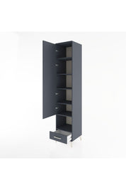 Hyperion Dolap 6 Raflı Tek Çekmeceli Tek Kapaklı 44x44x221 Antrasit-Antrasit
