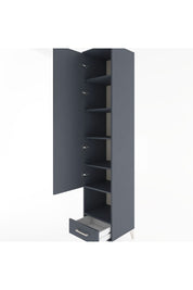 Hyperion Dolap 6 Raflı Tek Çekmeceli Tek Kapaklı 44x44x221 Antrasit-Antrasit