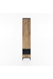 Hyperion Dolap 6 Raflı Tek Çekmeceli Tek Kapaklı 44x44x221 Antrasit-Çam