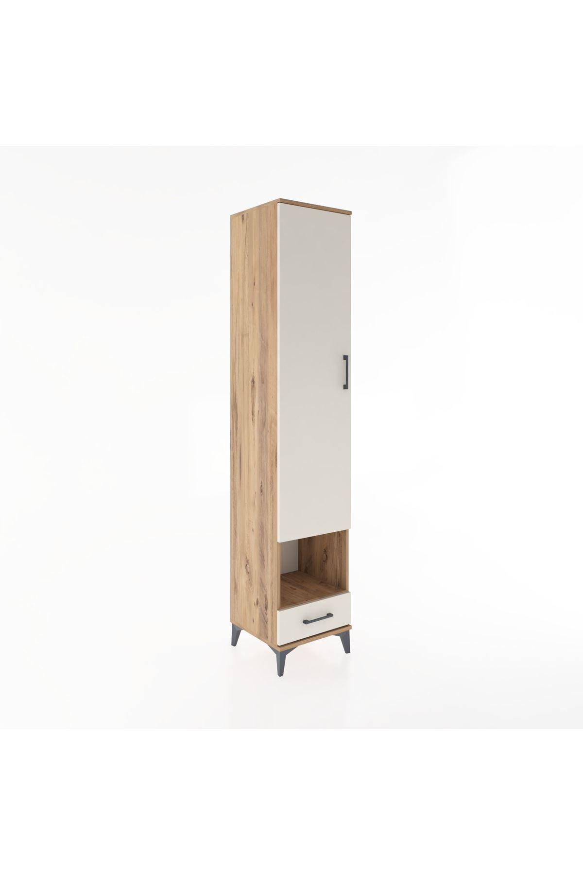 Hyperion Dolap 6 Raflı Tek Çekmeceli Tek Kapaklı 44x44x221 Çam-Aytaşı