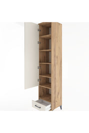 Hyperion Dolap 6 Raflı Tek Çekmeceli Tek Kapaklı 44x44x221 Çam-Aytaşı