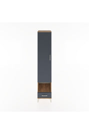 Hyperion Dolap 6 Raflı Tek Çekmeceli Tek Kapaklı 44x44x221 Çam-Antrasit