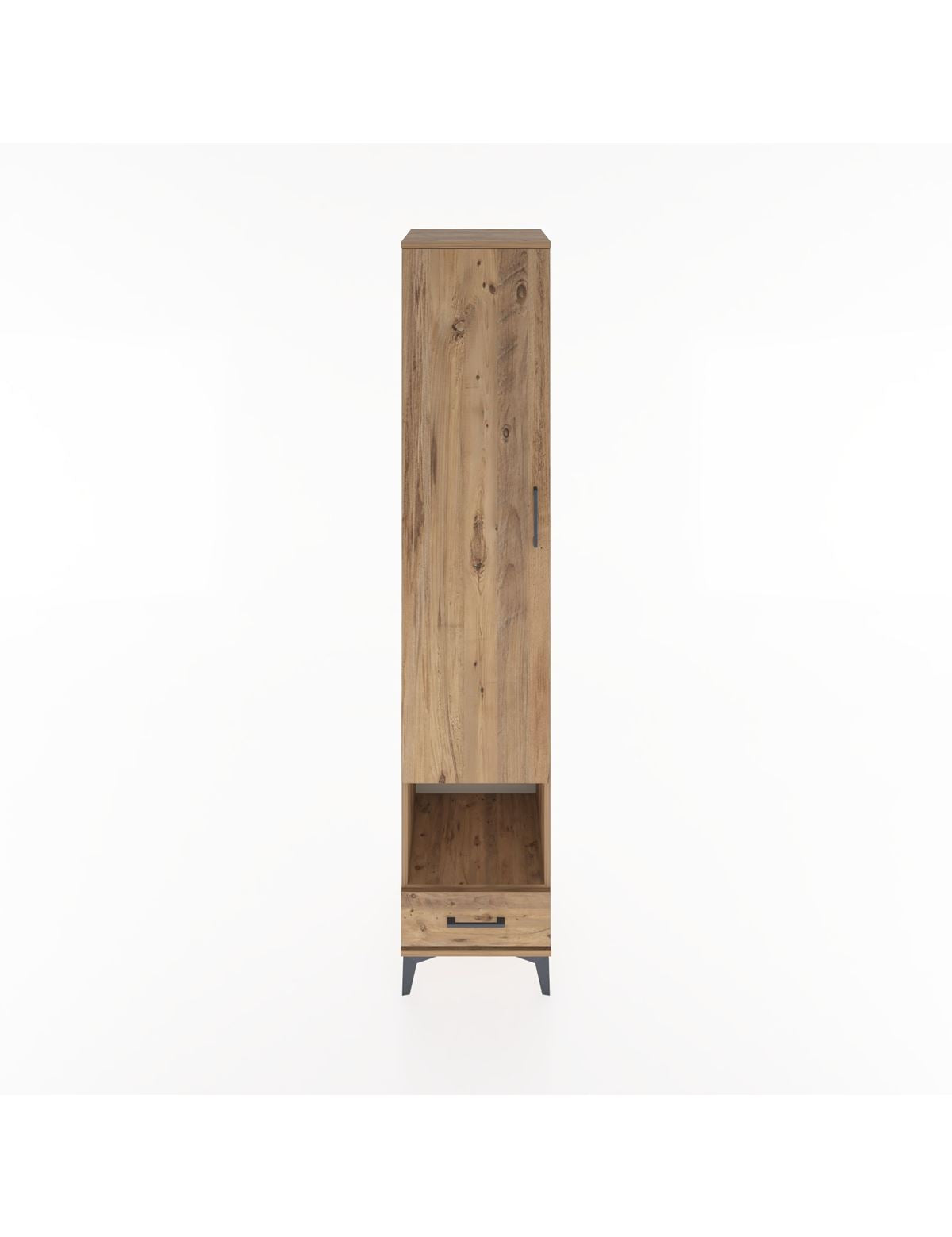 Hyperion Dolap 6 Raflı Tek Çekmeceli Tek Kapaklı 44x44x221 Çam-Çam