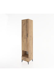 Hyperion Dolap 6 Raflı Tek Çekmeceli Tek Kapaklı 44x44x221 Çam-Çam