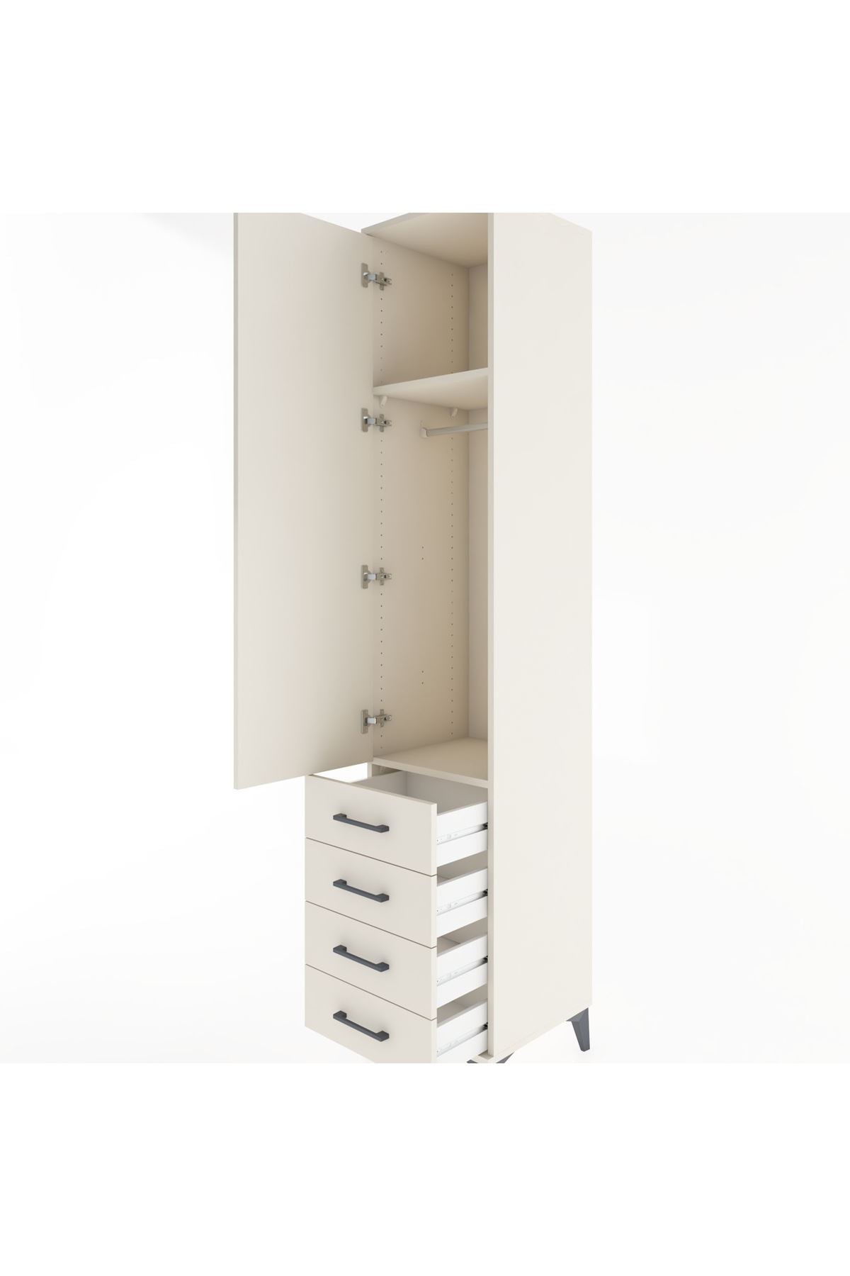 Hyperion Dolap 2 Raflı 4 Çekmeceli Tek Askılı 44x44x221 Aytaşı-Aytaşı