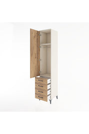 Hyperion Dolap 2 Raflı 4 Çekmeceli Tek Askılı 44x44x221 Aytaşı-Çam