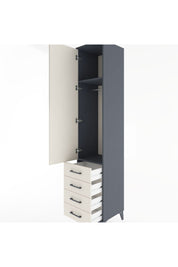 Hyperion Dolap 2 Raflı 4 Çekmeceli Tek Askılı 44x44x221 Antrasit-Aytaşı