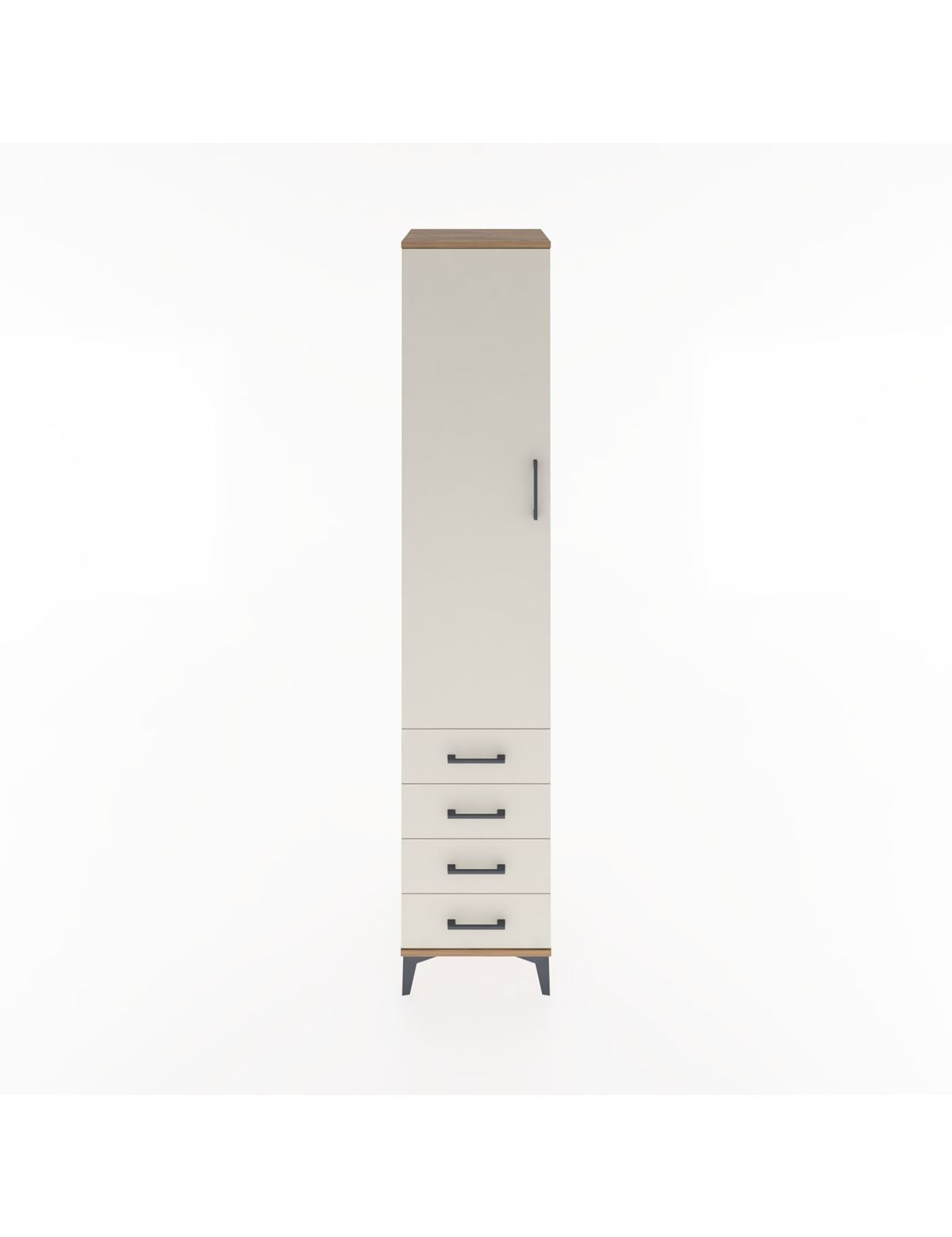 Hyperion Dolap 2 Raflı 4 Çekmeceli Tek Askılı 44x44x221 Çam-Aytaşı