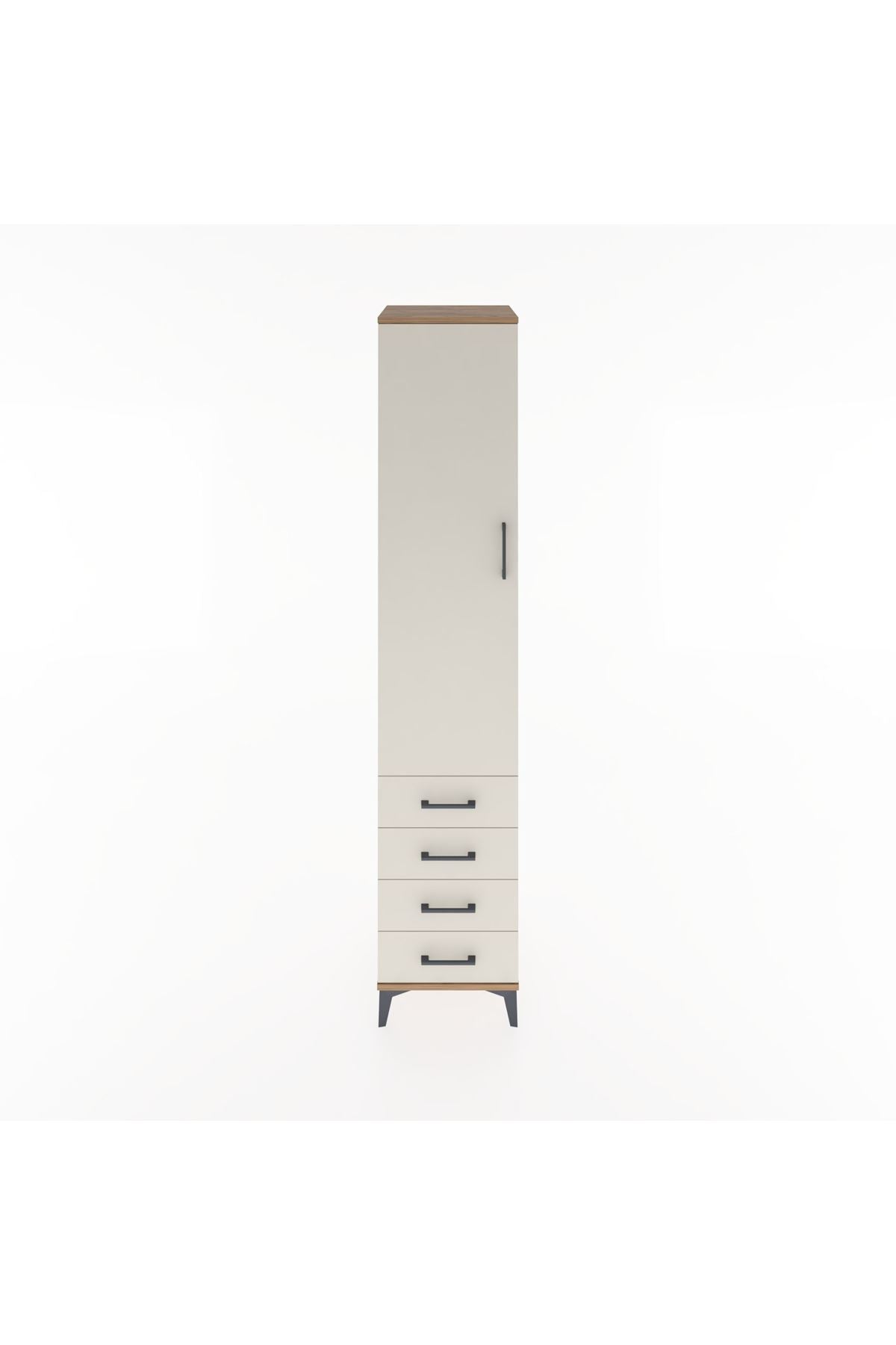 Hyperion Dolap 2 Raflı 4 Çekmeceli Tek Askılı 44x44x221 Çam-Aytaşı