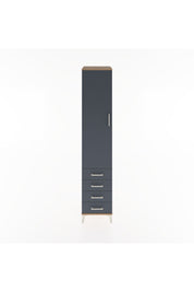 Hyperion Dolap 2 Raflı 4 Çekmeceli Tek Askılı 44x44x221 Çam-Antrasit