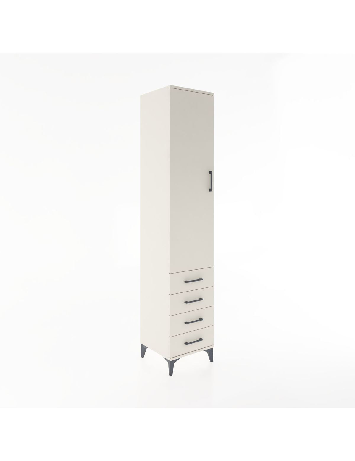 Hyperion Dolap 4 Raflı 4 Çekmeceli Tek Kapaklı 44x44x221 Aytaşı-Aytaşı